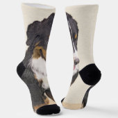 Berner Mountain Dog 2 schilderij - Schattige origi Sokken (Gebogen)