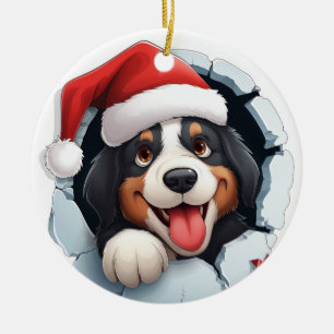 Berner Mountain Dog 3D Doorbraak Ornament