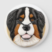 Berner Mountain Dog 3D geïnspireerd Grote Klok (Voorkant)