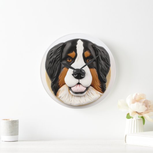 Berner Mountain Dog 3D geïnspireerd Grote Klok (Huis)