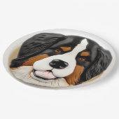 Berner Mountain Dog 3D geïnspireerd Papieren Bordje (Gekanteld)