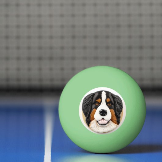 Berner Mountain Dog 3D geïnspireerd Pingpongbal (Net)