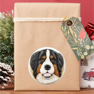 Berner Mountain Dog 3D geïnspireerd Ronde Sticker