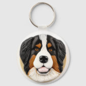 Berner Mountain Dog 3D geïnspireerd Sleutelhanger (Voorkant)