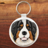 Berner Mountain Dog 3D geïnspireerd Sleutelhanger (Achterkant)