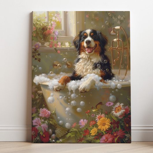 Berner Mountain Dog Art, Badkamer Art Canvas Afdruk