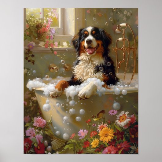 Berner Mountain Dog Art, Badkamer kunstwerk Poster (Voorkant)