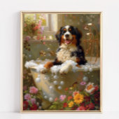 Berner Mountain Dog Art, Badkamer kunstwerk Poster