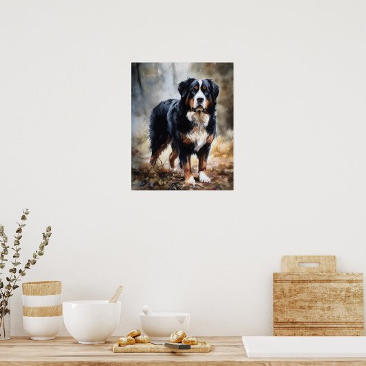 Berner Mountain Dog Art Print Poster (Keuken)