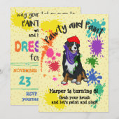 Berner Mountain Dog Art Verjaardagsfeest Uitnodige Kaart (Voorkant / Achterkant)