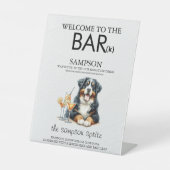 Berner Mountain Dog Bar Reclamebord Met Voetstuk (Voorkant)