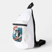 Berner Mountain Dog Catching Waves Surfen Sling Bag (Rechterhoek)