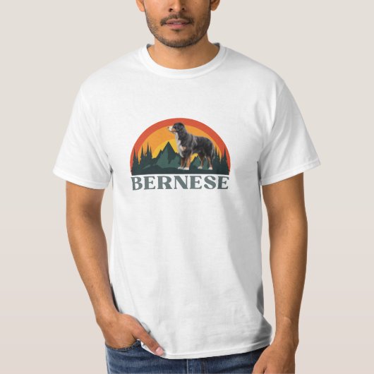 Berner Mountain Dog Gift Retro Hondenliefhebbers T-shirt (Voorkant)