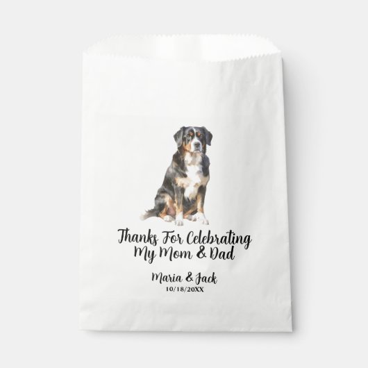 Berner Mountain Dog Pet Cocktail Bruiloft Bedankzakje (Voorkant)