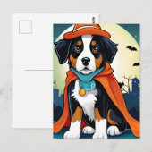 Berner Mountain Dog Puppy Halloween Briefkaart (Voorkant / Achterkant)