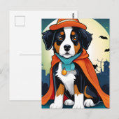 Berner Mountain Dog Puppy Halloween Briefkaart (Voorkant / Achterkant)