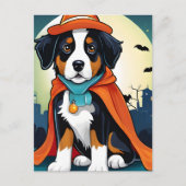 Berner Mountain Dog Puppy Halloween Briefkaart (Voorkant)