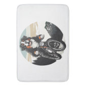 Berner Mountain Dog Riding A Mountain Bike Badmat (Voorkant Verticaal)