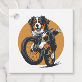 Berner Mountain Dog Riding A Mountain Bike Bedankjes Labels