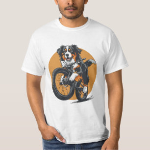 Berner Mountain Dog Riding A Mountain Bike T-shirt
