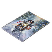 Berner Mountain Dog Riding Motorfiets Kerstmis Notitieboek (Linkerzijde)