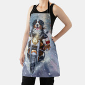 Berner Mountain Dog Riding Motorfiets Kerstmis Schort (Insitu)