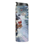 Berner Mountain Dog Riding Motorfiets Kerstmis Thermosbeker (Geroteerd rechts)