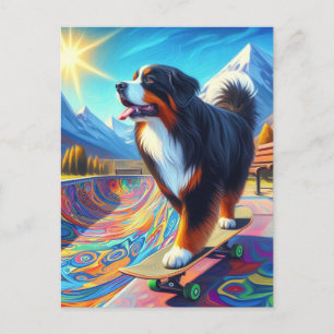 Berner Mountain Dog Skateboarden Briefkaart