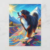 Berner Mountain Dog Skateboarden Briefkaart (Voorkant)