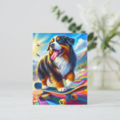 Berner Mountain Dog Skateboarden Briefkaart (Staand voorkant)