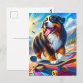 Berner Mountain Dog Skateboarden Briefkaart (Voorkant / Achterkant)