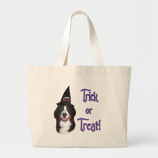 Berner Mountain Dog Trick Grote Tote Bag (Voorkant)