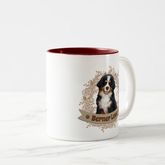 Berner Mountain Dog Two-Tone Coffee Mok (Voorkant rechts)