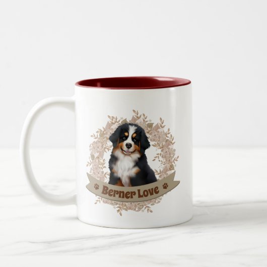 Berner Mountain Dog Two-Tone Coffee Mok (Links)