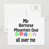 Berner Mountain Dog Walks Design Briefkaart (Voorkant / Achterkant)