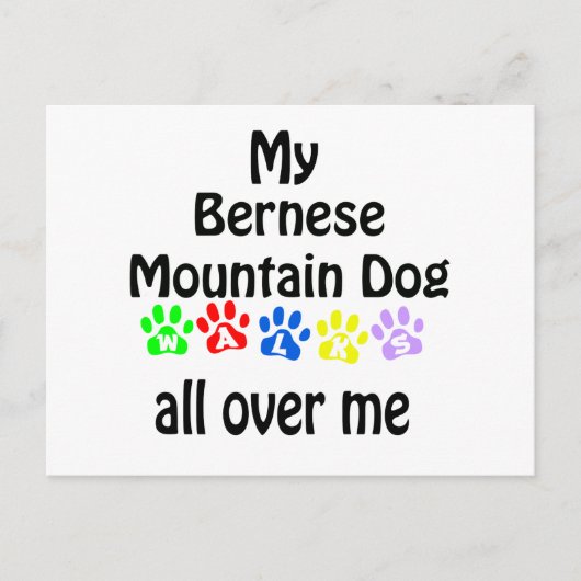 Berner Mountain Dog Walks Design Briefkaart (Voorkant)