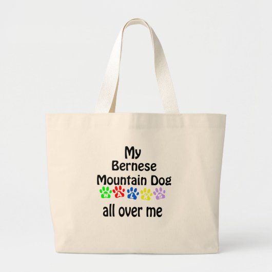 Berner Mountain Dog Walks Design Grote Tote Bag (Voorkant)