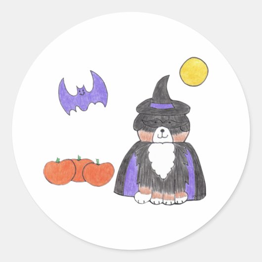 Berner Mountain Dog Witch Sticker (Voorkant)