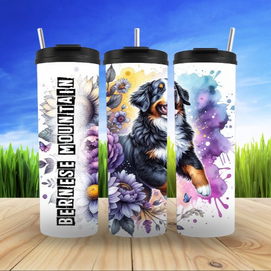 Berner Mountain Dog's Floral Frolic Thermosbeker