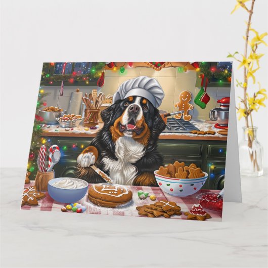 Berner Mountain Holiday Baking: Feestelijke Kerst Kaart (Gele Bloem)