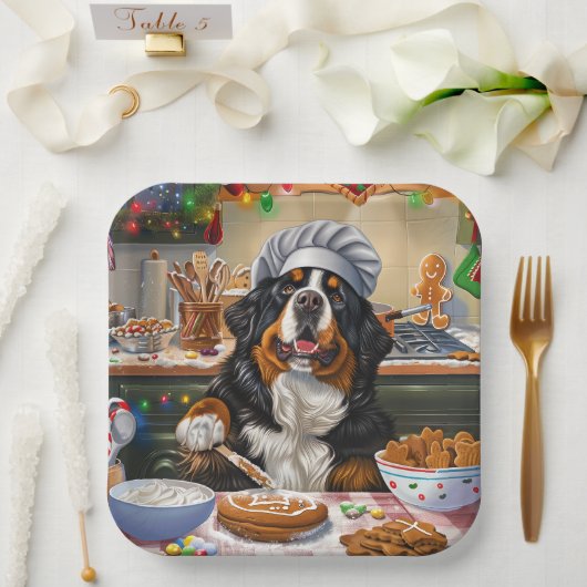 Berner Mountain Holiday Baking: Feestelijke Kerst Papieren Bordje (Huwelijk)