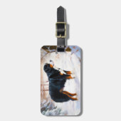 Berner Mountain liet het sneeuwen Kerstmis Bagagelabel (Voorkant verticaal)