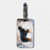 Berner Mountain liet het sneeuwen Kerstmis Bagagelabel (Achterkant verticaal)