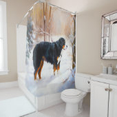 Berner Mountain liet het sneeuwen Kerstmis Douchegordijn (In situ)