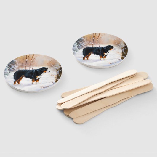 Berner Mountain liet het sneeuwen Kerstmis Handwaaier (Niet-gemonteerd)