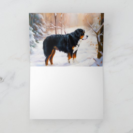 Berner Mountain liet het sneeuwen Kerstmis Kaart (Binnen)