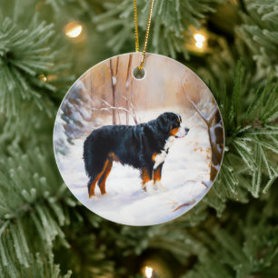 Berner Mountain liet het sneeuwen Kerstmis Keramisch Ornament