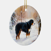 Berner Mountain liet het sneeuwen Kerstmis Keramisch Ornament (Rechts)