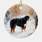 Berner Mountain liet het sneeuwen Kerstmis Keramisch Ornament (Voorkant)