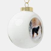 Berner Mountain liet het sneeuwen Kerstmis Keramische Bal Ornament (Links)